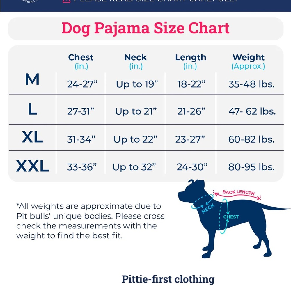NWT Pittie Clothing Company Pitbull Dog Pajamas size XXL - Picture 5 of 6